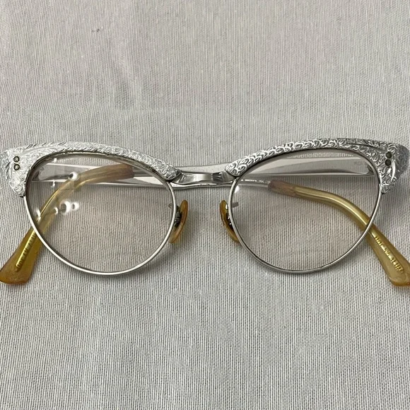 Vtg 1950s/60s Cat Eye Eyeglasses Frames 1/30 10K R.G.P 44-18
