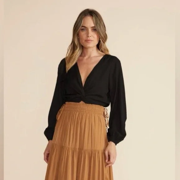 MINKPINK Harper Twist Front Blouse