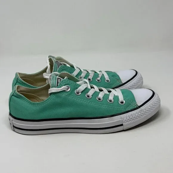 Converse All Star Chuck Taylor Shoes Womens 8 Aqua Green Canvas Low Top Sneakers