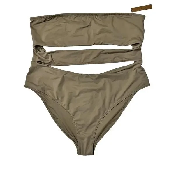 NWT Skims Swim Strapless Cut Out Monokini Swimsuit Desert Womens 4X