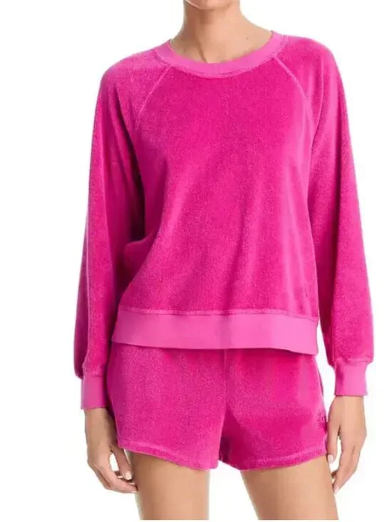 Xirena Pierre Sweatshirt Pink Terry Cloth Pullover Sweatshirt