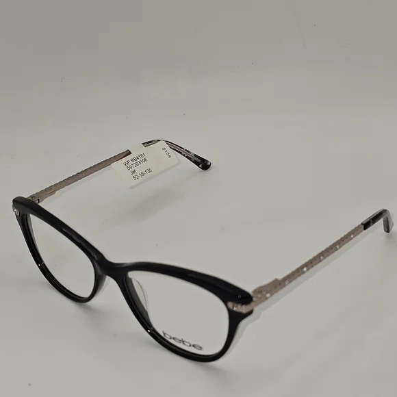 Bebe Eyeglasses Frames BB4181‎ 52-16-135 Jet Black / Gold / Jeweled