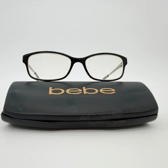 Bebe BB5122 Jet Eyeglasses Frames Black Zebra‎ Temple 53□15 w/ Case