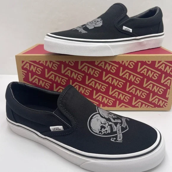 Vans Skull WMNS Classic Slip-On Love You To Death Black/True White Sneakers