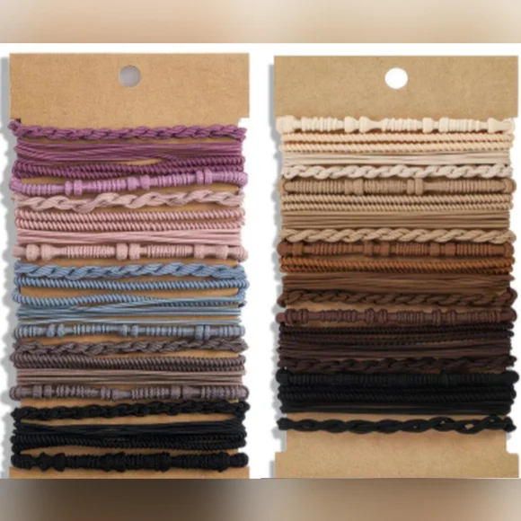 Multicolor Braided Hair Ties/Bracelet 20 Count