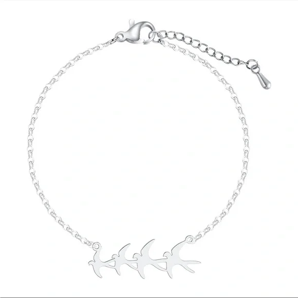 Silver Swallow Bird Bracelet