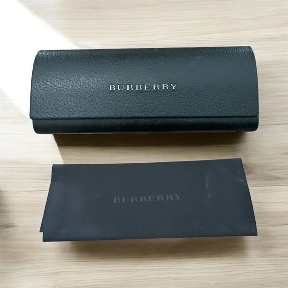 Burberry Black Eyeglass Case with Branded Cleaning Cloth EUC