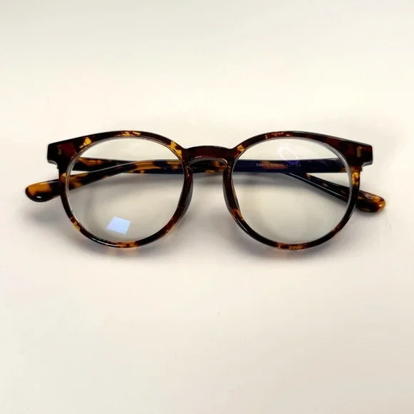 Firmoo‎ S6870 C4 Eyeglasses Frame Only 51-19-147 Tortoise Shell Brown Round
