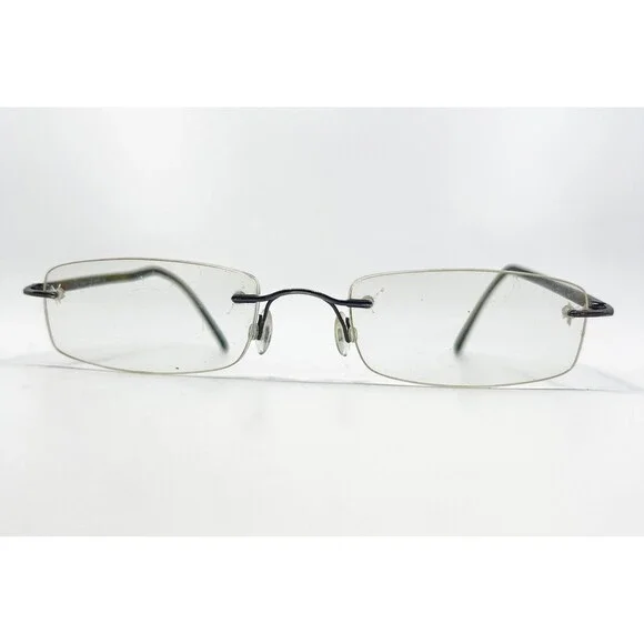 Marchon Airlock 2 Eyeglasses Mens Brown Rimless Rectangle 51-21-140