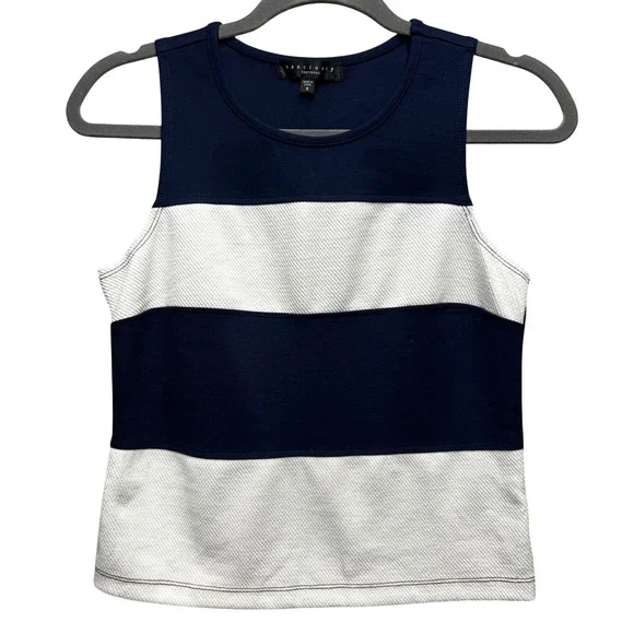 Sanctuary Tank‎ Top Womens S Blue White Colorblock Minimalist Preppy