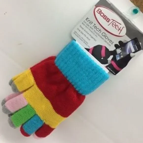 Boss Knit Tech Touch Screen Multi Color Gloves