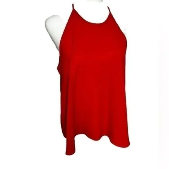 Anthropologie Paper Crane red / coral medium halter Layered Tank