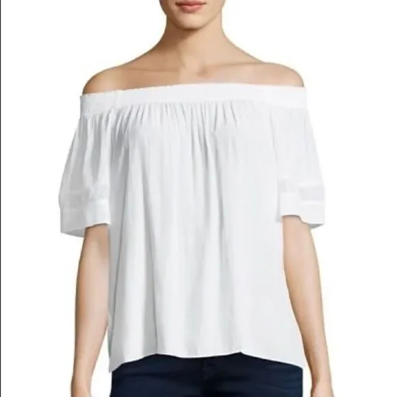 Ramy Brook | Silk Off Shoulder Smocked Jessica Top