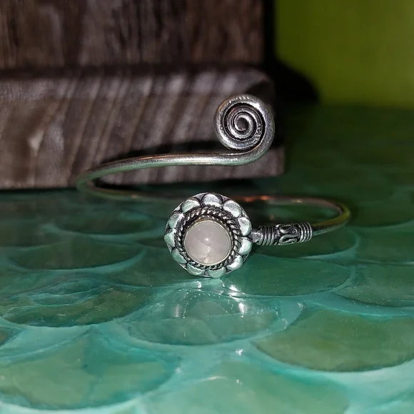 Rose Quartz Bangle Adjustable Bracelet