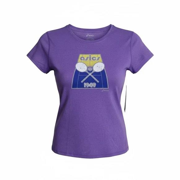 Asics Throwback Tennis Shirt Size Medium New‎ Purple