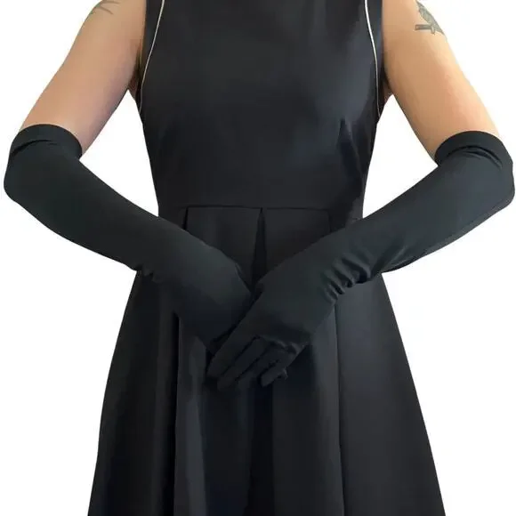 Vintage Fownes Embraceable Black Elbow-Length Long Formal Gloves 19