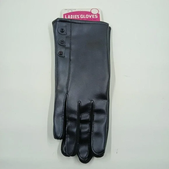 Vintage Nobility Gloves Womens One Size Black‎ Fleece Lined Insulated Winter