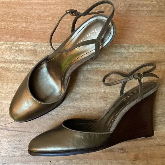 Lauren Ralph Lauren  Wedgem Leather Shoes Vintage Iredescent