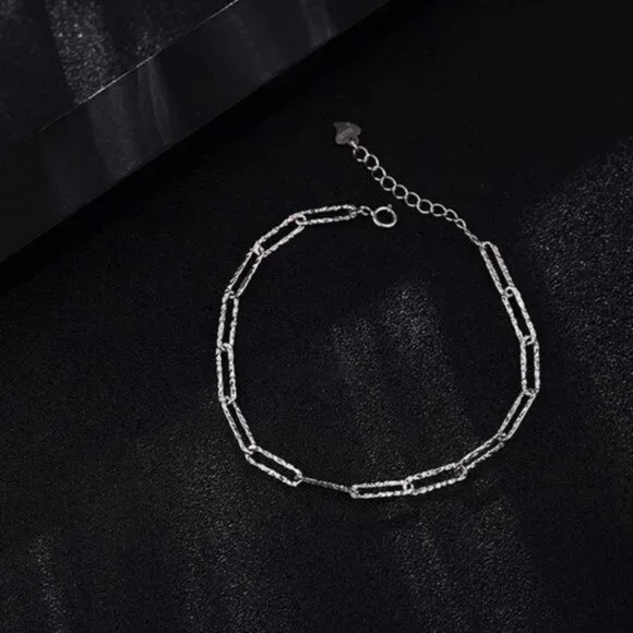 Silver Sparkling Chain Bracelet Female Ins Niche Design Lux…