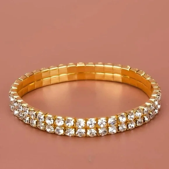 Glamorous Gold/Silver Rhinestone Bracelet