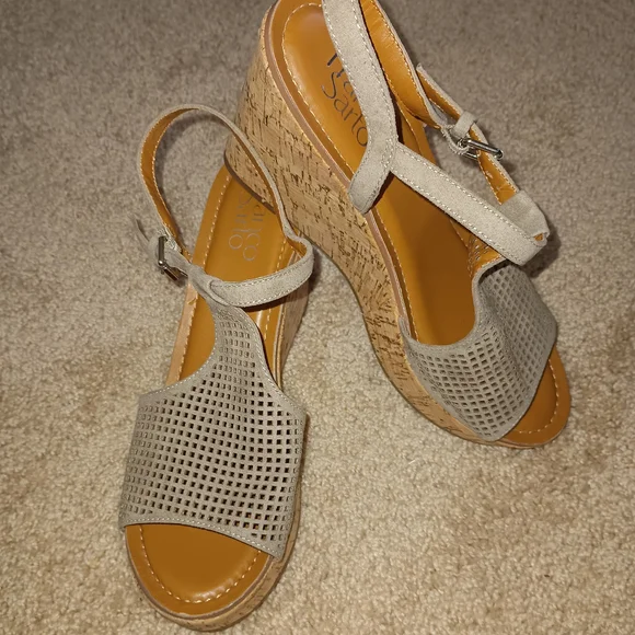 Franco Sarto‎ Clinton 2 Taupe Wedge Sandals 8M
