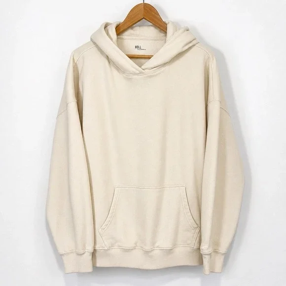 Hollister California Cream Oversized Pullover Hoodie Size Large