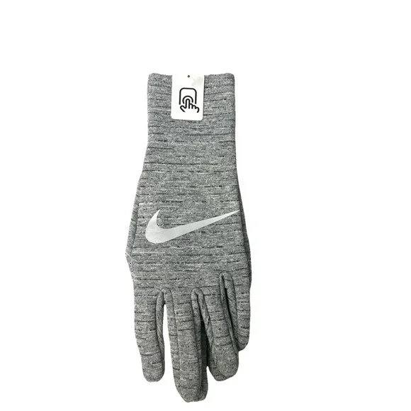 Nike Women's Therma-Fit Running Gloves Touchscreen Gray/Silver Size S New