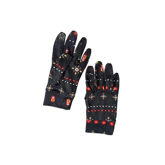Burton Screen Grab Liner Gloves M/L Black Floral Matryoshka Doll