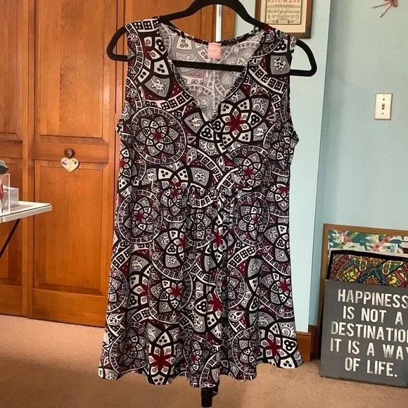 Cute Sleeveless Faux Wrap Tunic Dress Size XL EUC Like New