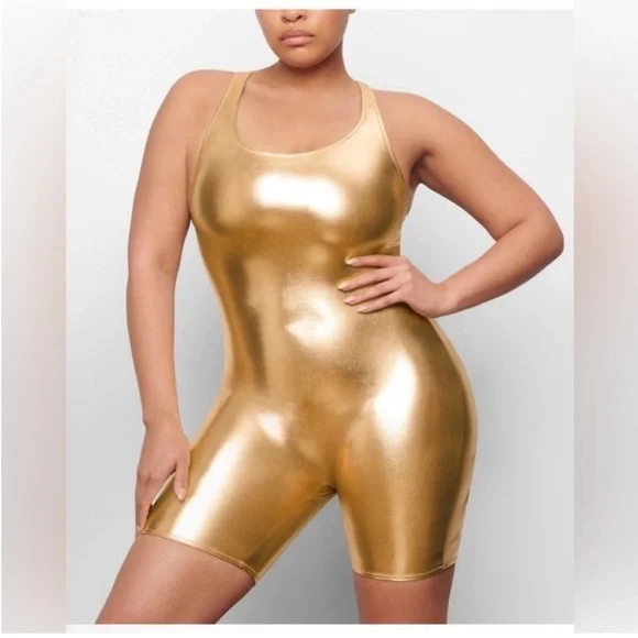 SKIMS Gold Swim bodysuit