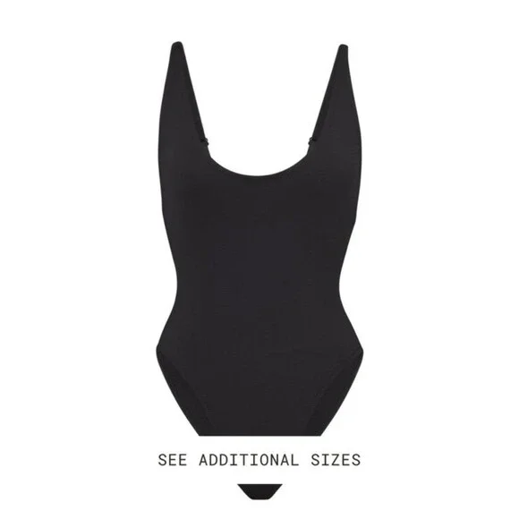 RECYCLED SWIM SCOOP NECK ONE PIECE Onyx