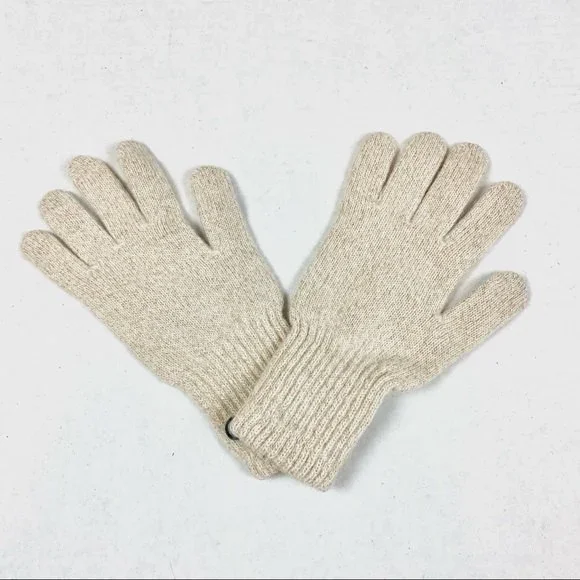The Icing Gold Metallic & Cream Knit Gloves