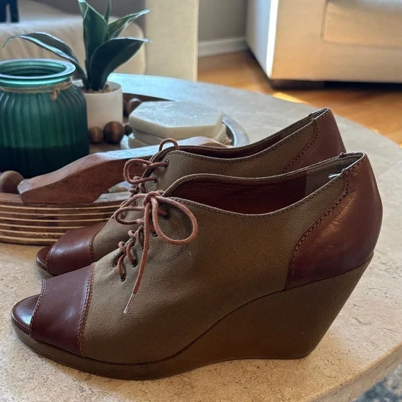 Madewell 1937 footwear‎ size 9 canvas lace up wedges