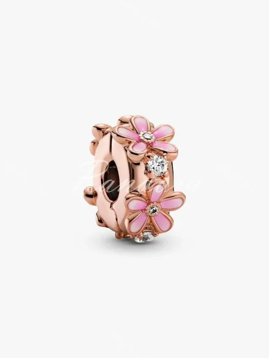 Pink Daisy Spacer Clip Charm