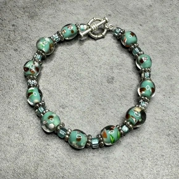 Beaded Bracelet with Silver Accents
