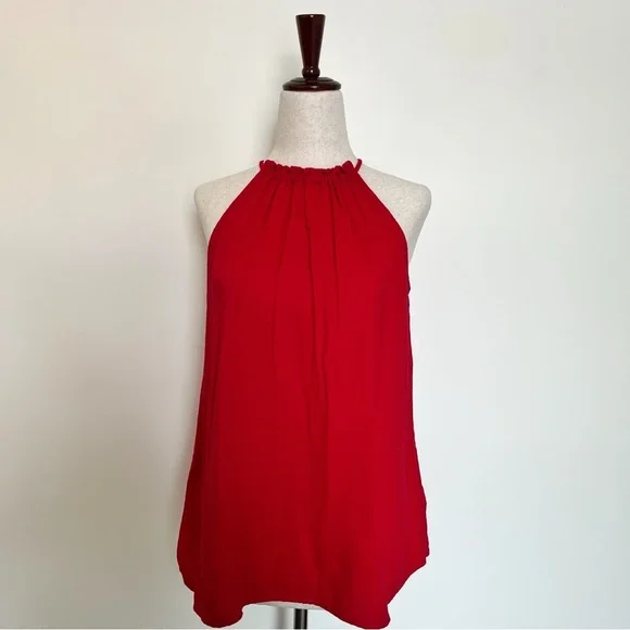 Knox Rose Red Halter Top Tie Neck Flowy size XS