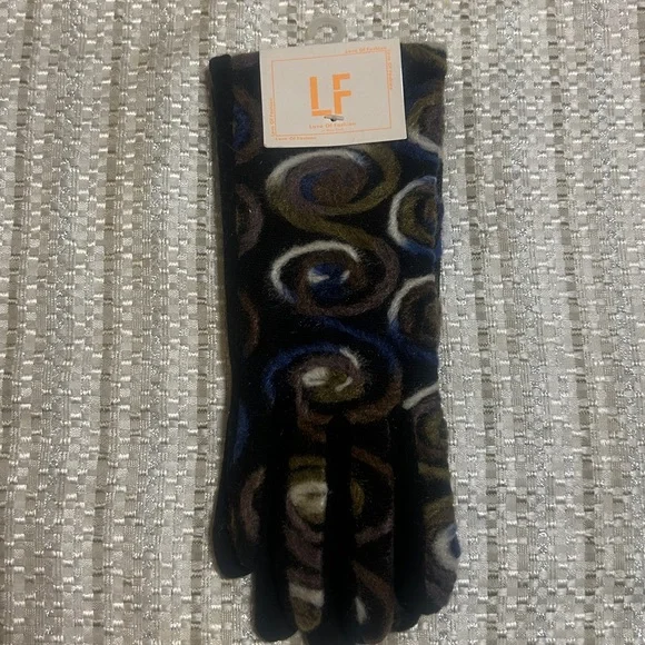 NWT Yarn Swirl Embroidered Texting Gloves S/M OS