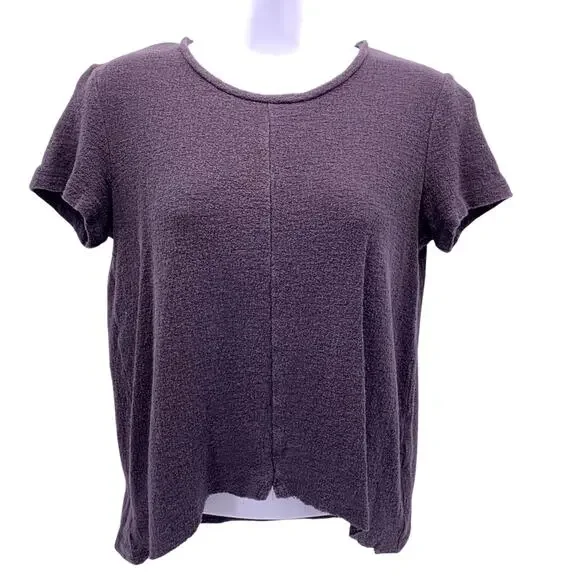 Madewell Black Texture & Thread Cotton Tee Shirt XXS