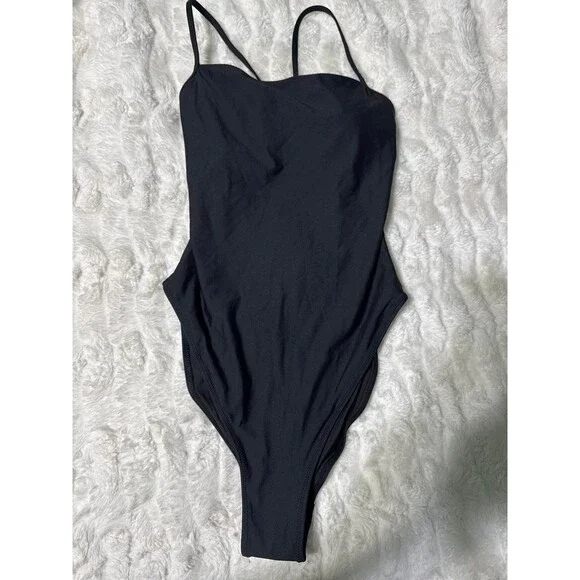 Recycled Swim Cami One Piece Onyx