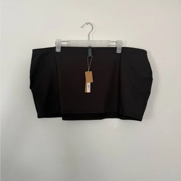 Skims Recycled Swim Micro Mini Skirt Womens 2X Onyx Black Pull On Swimwear