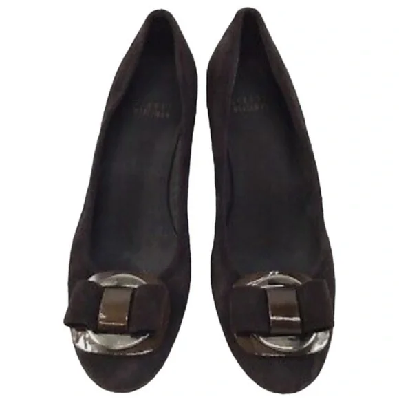 STUART WEITZMAN Beaudelair Brown Suede Wedge Shoes Size 7.5