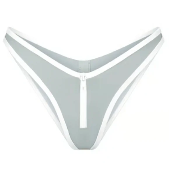 NWT SKIMS Sporty Zipper Tanga Swim Bottom Size Medium