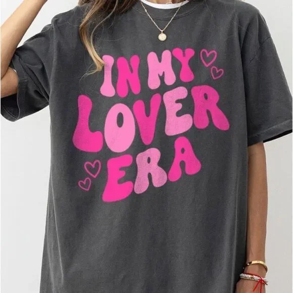 Comfort Colors In My Lover Era Tee‎ Charcoal S NEW