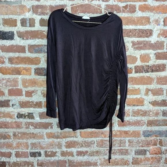 Loft Medium Brown Lounge Cozy Long Sleeve‎ Shirt w/ Fuzzy Inside