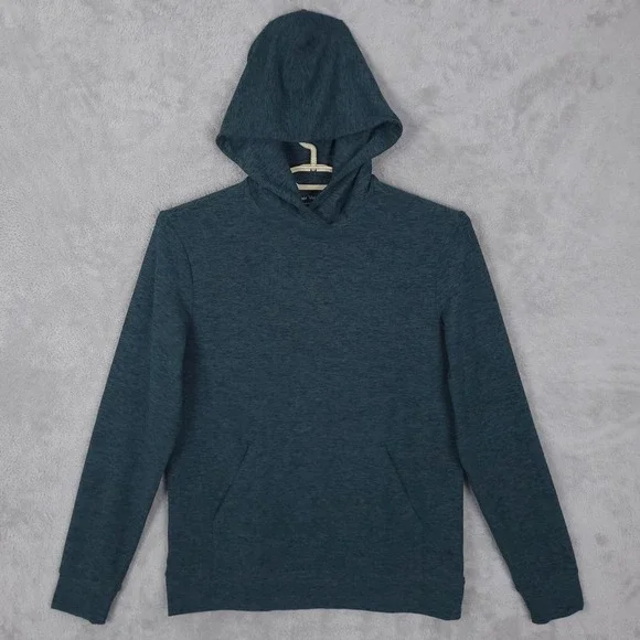 Outdoor Voices Hoodie S Soft Cloud Knit Blue Thumb Holes Kangaroo Pocket Popover