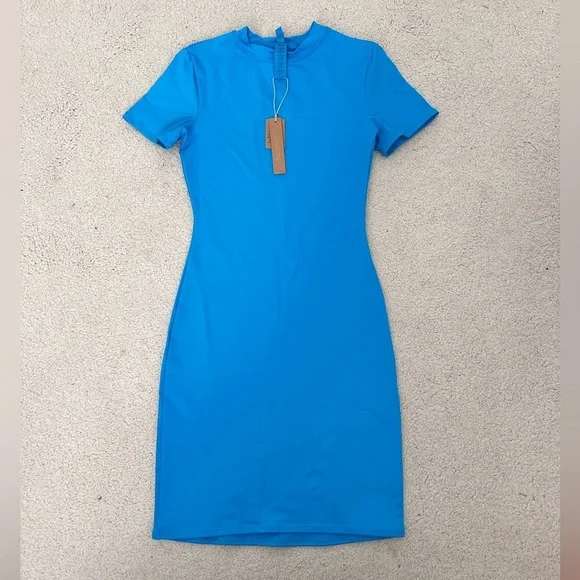 NWT SKIMS Turquoise Recycled Swim Swim Dress Size XXS
