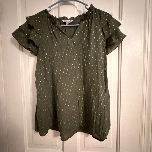 Women's Nanette Lepore Green Gold‎ Blouse Size M