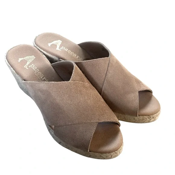 Paseart Espadrilles | Slip On | Wedge Heels Size 38 (US 7.5 | | Suede Tan Color