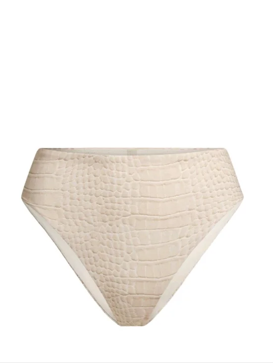 BB6. NWOT SKIMS HIGH WAISTED BIKINI BOTTOM ON EGEEY CROCODILE PRINT