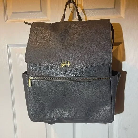 Freshly Picked Diaper Bag convertible backpack Synthetic Gray brass hardwares.
